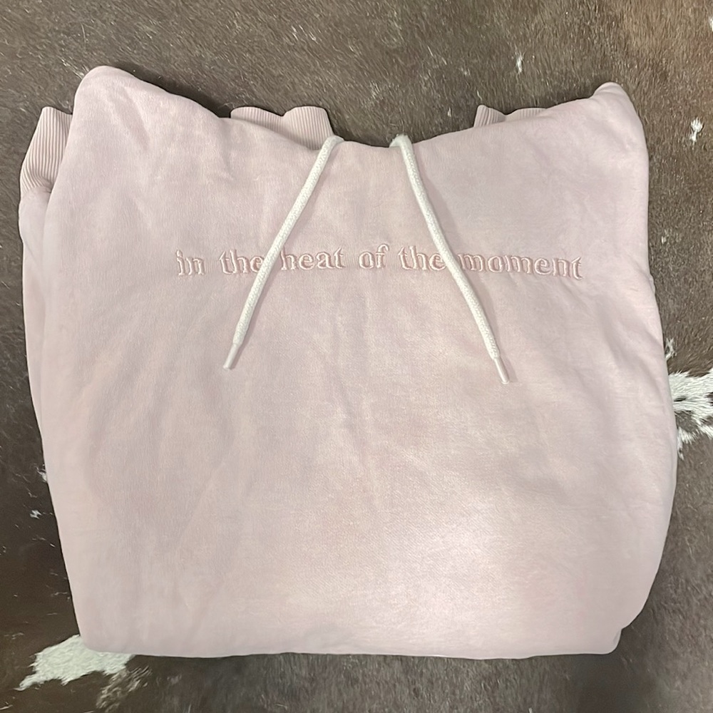 Light coral pink “in the heat of the moment” hoodie